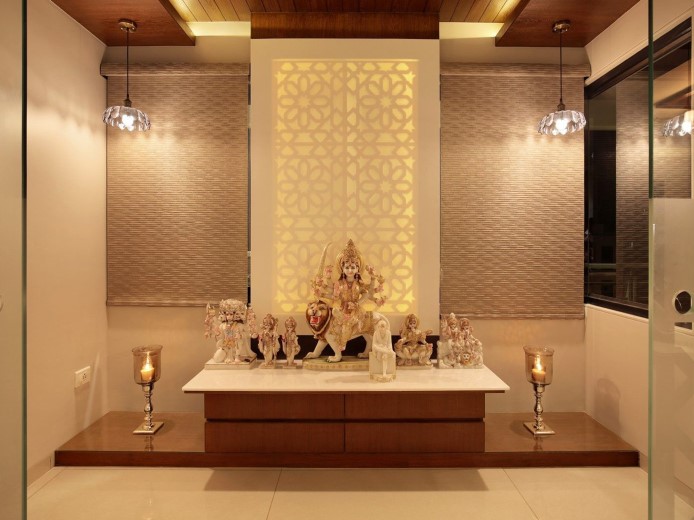 Pooja Room with Storage